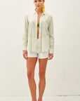 Londyn Linen Classic Pinstripe Button Up Shirt
