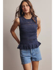 Sophie Sleeveless Knit Peplum Top