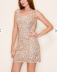 Ivette Sequin Back Cowl Mini Dress