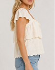 Emma Embroidered Square Neck Top