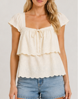 Emma Embroidered Square Neck Top