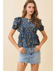 Myra Floral Print Peplum Top
