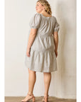 Bordeaux Dress with Eyelet Trim - Plus Size