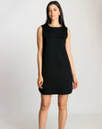 Luxe Sleeveless Dress with Gold Button Detail