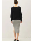 Horizontal Ribbed Long Sweater