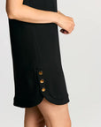 Luxe Sleeveless Dress with Gold Button Detail
