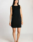 Luxe Sleeveless Dress with Gold Button Detail