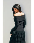 Foldover Off the Shoulder Sweater