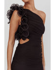 Gabby One Shoulder Mesh Maxi Dress