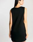 Luxe Sleeveless Dress with Gold Button Detail