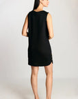 Luxe Sleeveless Dress with Gold Button Detail