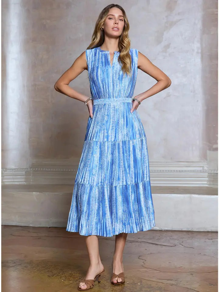 harper maxi dress Harper Pleated Sleeveless Maxi Dress – FR & Company