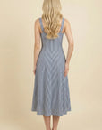 Alyssa A-Line Stripe Midi Dress