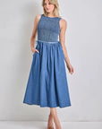 Leona Smocked Bodice Midi Dress