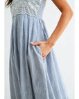 Pippi Pinstripe Midi Dress