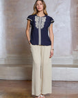 Bree Boho Embroidered Blouse