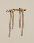 Long Crystal Bow Drop Studs