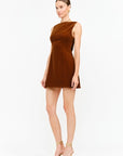 Kara Brown Velvet Dress
