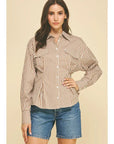 Suzette Stripe Tucked Button Down Shirt