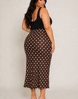 Cocoa Polka Dot Midi Skirt - Plus Size