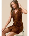 Sami Button-Down Suede Dress