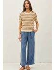 Sophie Stripe Short Sleeve Sweater