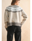 Button Front Pattern Knitted Cardigan