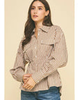 Suzette Stripe Tucked Button Down Shirt