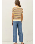 Sophie Stripe Short Sleeve Sweater