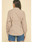 Suzette Stripe Tucked Button Down Shirt