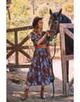 Dreamy Jacquard Floral Midi Dress with Statement Sleeves