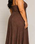 Shiloh Smocked Tie Front Midi Dress - Plus Size