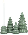 Snowy Evergreen Tree Taper Holder