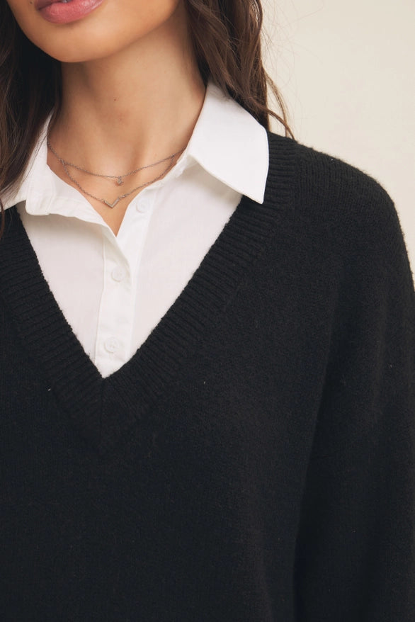 Carson Mixed Media Sweater Dress – FR & Company