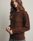 Textured Cable-Knit Sweater
