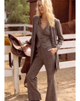 Plaid One Button Coat