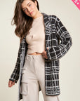 Lydia Button Front Long Sleeve Coat - Plus Size
