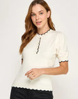 Serena Scallop Trim Top