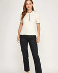 Serena Scallop Trim Top