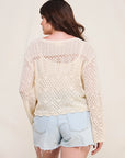 Scallop Hem Fine Gauge Cardigan - Plus Size