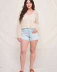 Scallop Hem Fine Gauge Cardigan - Plus Size