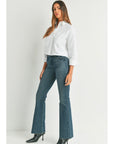 Haven High Rise Scissor Cut Flare - Dark Wash