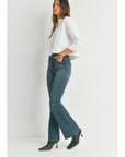 Haven High Rise Scissor Cut Flare - Dark Wash