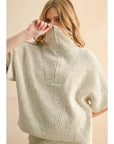 Half Zip Short Sleeve Knitted Top