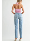 Stacie Mid Rise Stovepipe Straight Leg