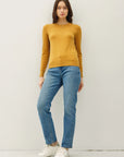 Viscose Crew Neck Soft Knit Sweater
