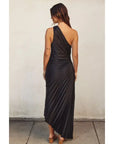 Laney Asymmetrical Pleated Maxi Dress
