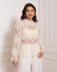 Heather High-Neck Lace Blouse