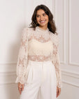 Heather High-Neck Lace Blouse