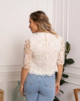 Elaine Short Sleeve Lace Blouse